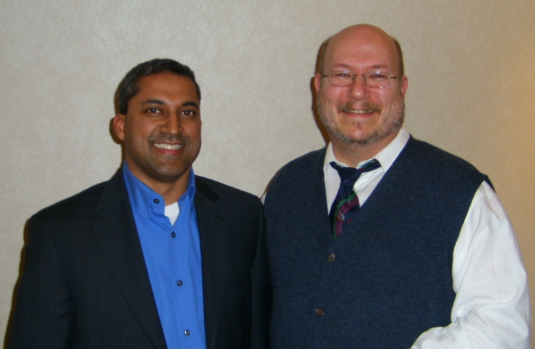 Len Nanjan (L) and Dr. Tim at the Strategic Leadership Forum